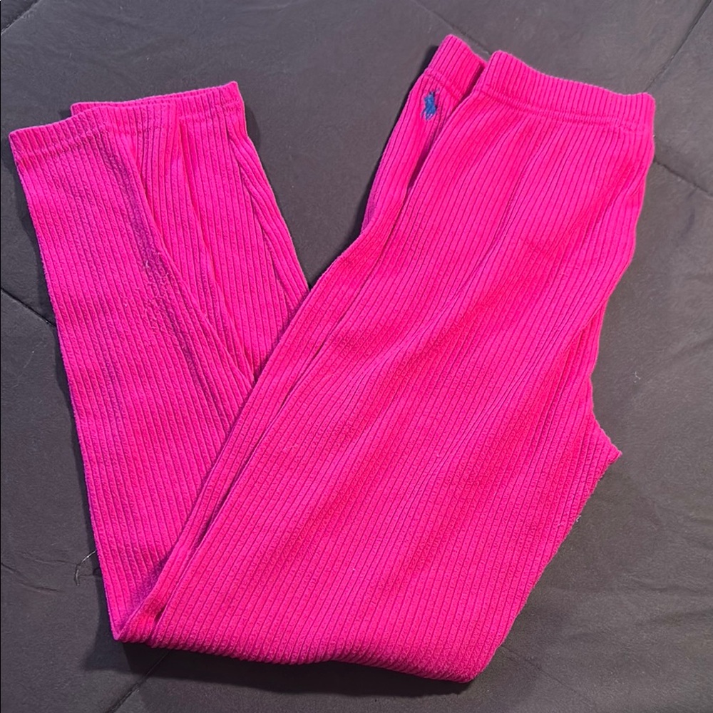 Ralph Lauren Pink Ribbed Leggings